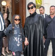 paris, france   july 06 north west and kris jenner arrive at balenciaga on july 06, 2022 in paris, france photo by jacopo m raulegetty images for balenciaga