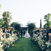 Photograph, Ceremony, Event, Wedding, Backyard, Bride, Dress, Wedding dress, Floral design, Marriage, 