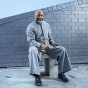 paris, france   february 13  artist theaster gates is photographed by one of his works 'altaar' for paris match at the palais de tokyo museum on february 13, 2019 photo by julien faureparis matchcontour by getty images
